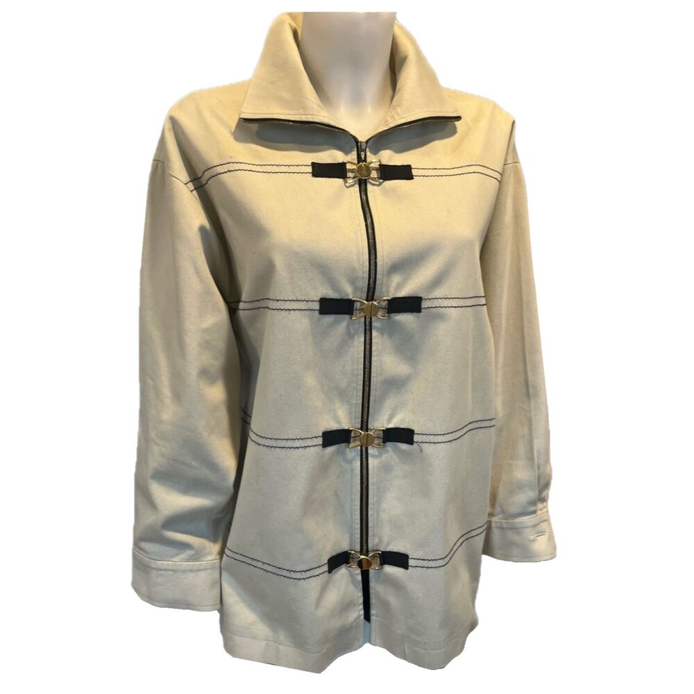 St. John Sport Vintage Equestrian Utility Jacket - Gold Toggle - Quiet Luxury S